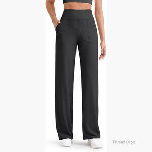 High Rise Wide Leg Yoga Pants with Pockets Lightweight Stretchy Lounge